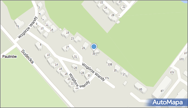 Jelenia Góra, Wzgórze Wandy, 33, mapa Jelenia Góra