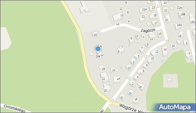 Kartuzy, Wzgórze Wolności, 24a, mapa Kartuzy