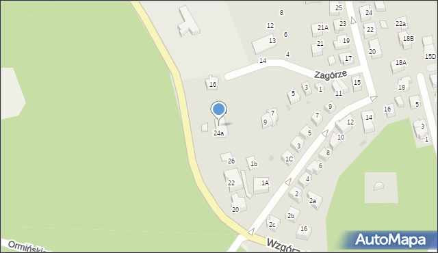 Kartuzy, Wzgórze Wolności, 24b, mapa Kartuzy