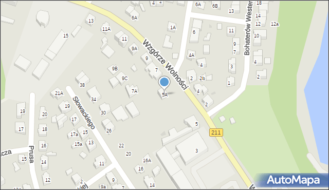 Kartuzy, Wzgórze Wolności, 5A, mapa Kartuzy