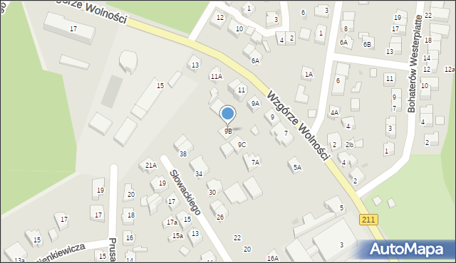 Kartuzy, Wzgórze Wolności, 9B, mapa Kartuzy