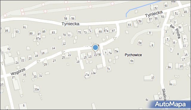 Kraków, Wzgórze, 11, mapa Krakowa