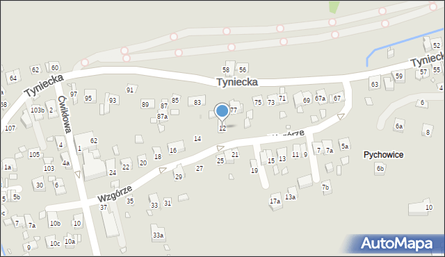 Kraków, Wzgórze, 12, mapa Krakowa