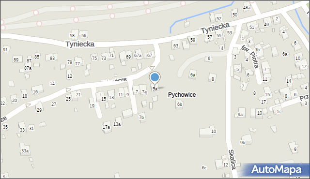 Kraków, Wzgórze, 5a, mapa Krakowa