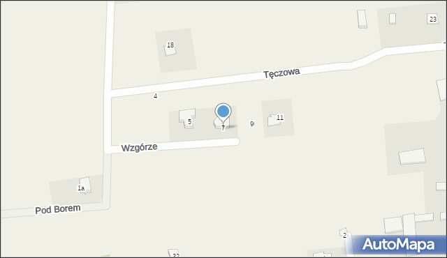 Popowo-Parcele, Wzgórze, 7, mapa Popowo-Parcele