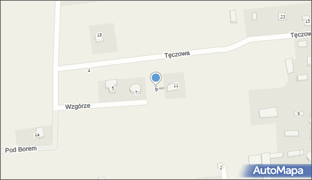 Popowo-Parcele, Wzgórze, 9, mapa Popowo-Parcele