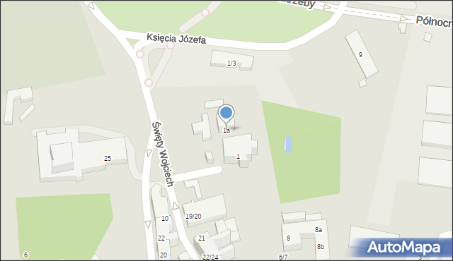Poznań, Wzgórze Świętego Wojciecha, 1a, mapa Poznania