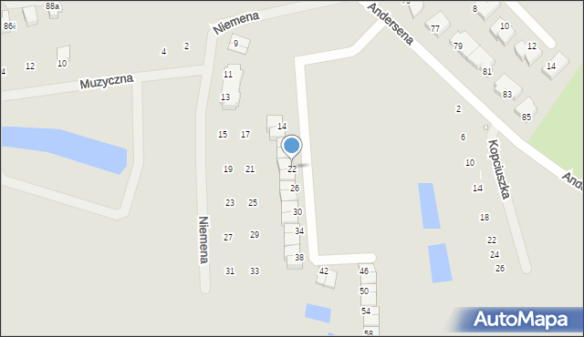 Szczecin, Wzgórze Elfów, 22, mapa Szczecina