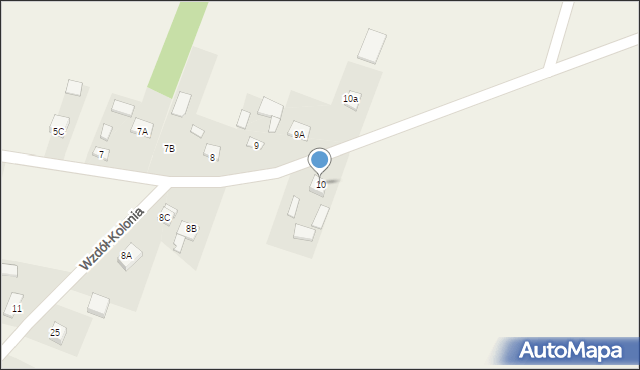 Wzdół-Parcele, Wzdół-Parcele, 10, mapa Wzdół-Parcele