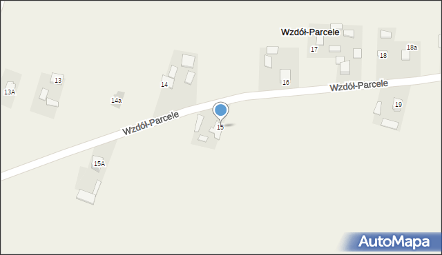 Wzdół-Parcele, Wzdół-Parcele, 15, mapa Wzdół-Parcele