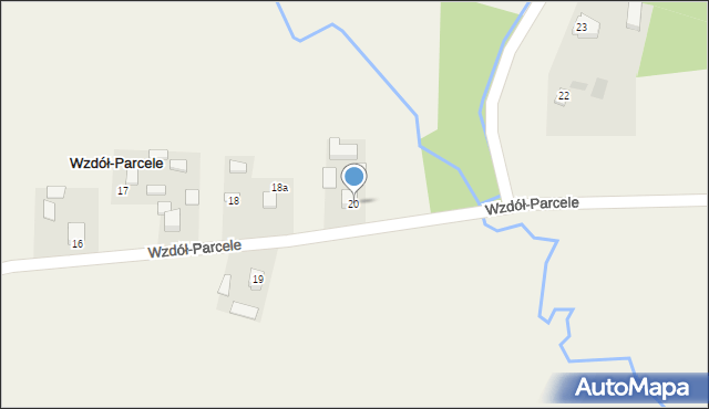 Wzdół-Parcele, Wzdół-Parcele, 20, mapa Wzdół-Parcele
