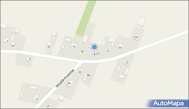 Wzdół-Parcele, Wzdół-Parcele, 8, mapa Wzdół-Parcele