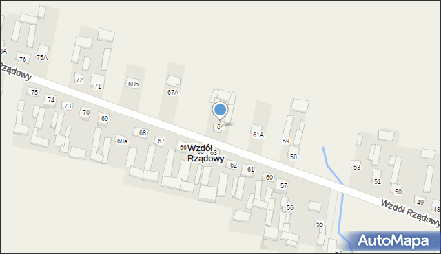 Wzdół Rządowy, Wzdół Rządowy, 64, mapa Wzdół Rządowy