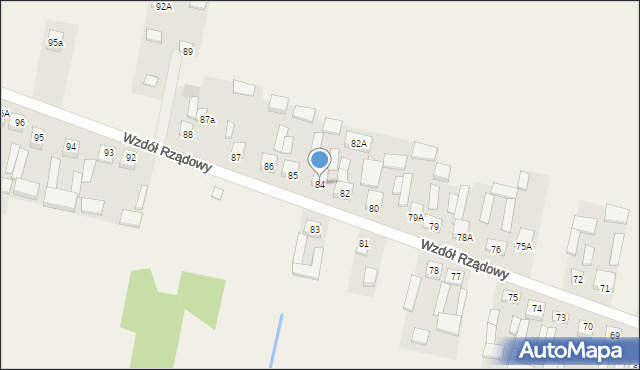 Wzdół Rządowy, Wzdół Rządowy, 84, mapa Wzdół Rządowy