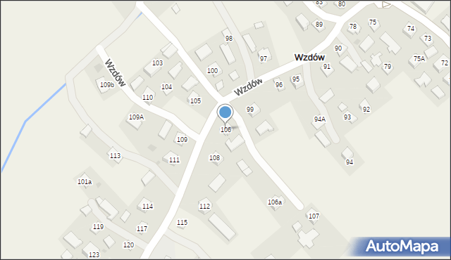 Wzdów, Wzdów, 106, mapa Wzdów