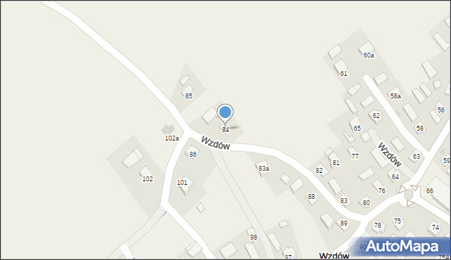 Wzdów, Wzdów, 84, mapa Wzdów