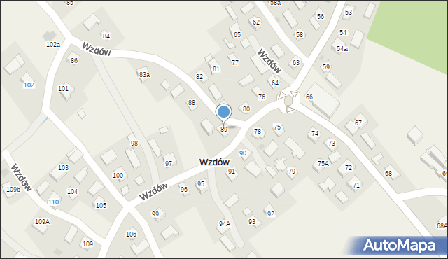 Wzdów, Wzdów, 89, mapa Wzdów
