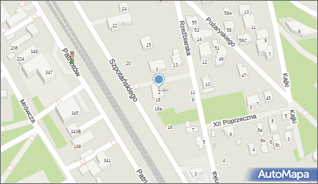 Warszawa, XI Poprzeczna, 2, mapa Warszawy