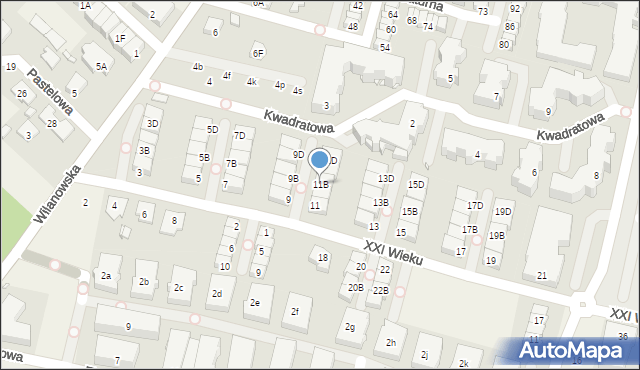 Józefosław, XXI Wieku, 11B, mapa Józefosław