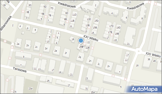 Józefosław, XXI Wieku, 20B, mapa Józefosław