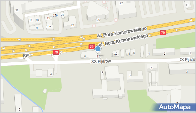 Kraków, XX Pijarów, 12, mapa Krakowa