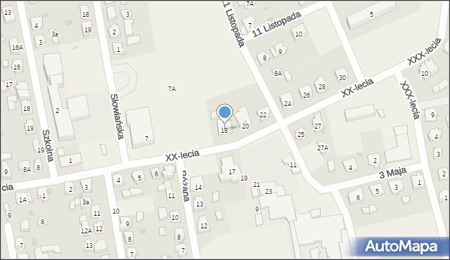 Osiek nad Notecią, XX-lecia, 18, mapa Osiek nad Notecią