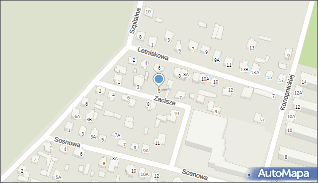 Augustów, Zacisze, 5, mapa Augustów