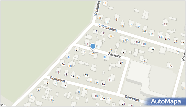Augustów, Zacisze, 6, mapa Augustów