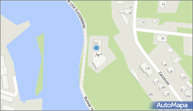 Augustów, Zarzecze, 17B, mapa Augustów