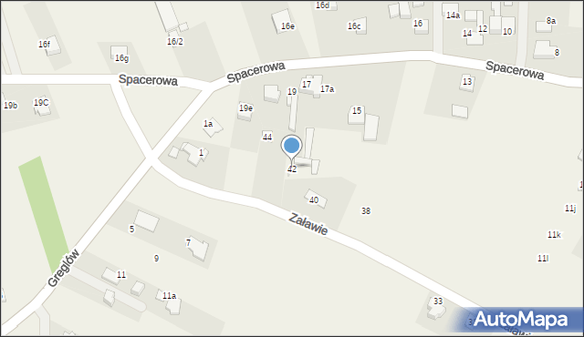 Babice, Załawie, 42, mapa Babice