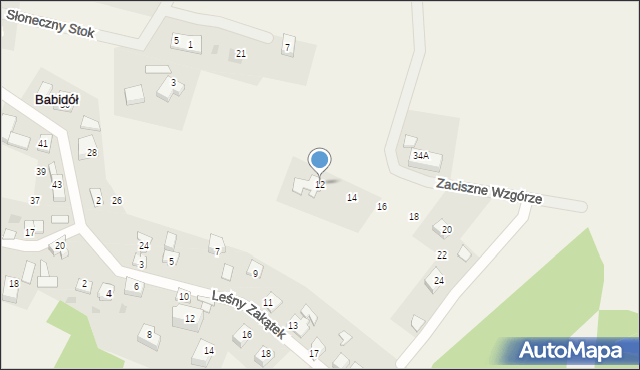Babidół, Zaciszne Wzgórze, 12, mapa Babidół