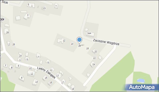 Babidół, Zaciszne Wzgórze, 16, mapa Babidół