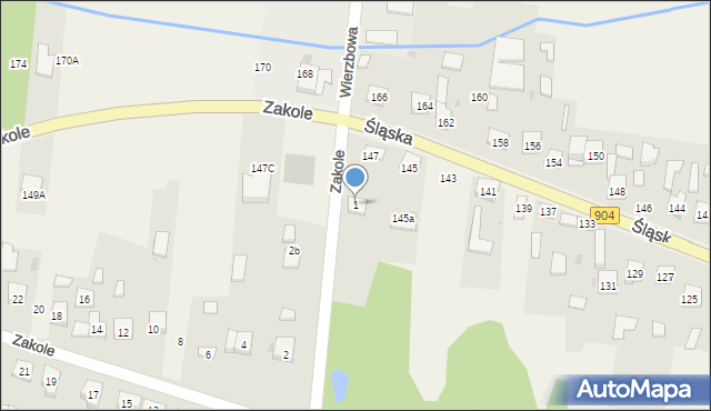 Bargły, Zakole, 1, mapa Bargły