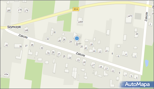 Bargły, Zakole, 22, mapa Bargły