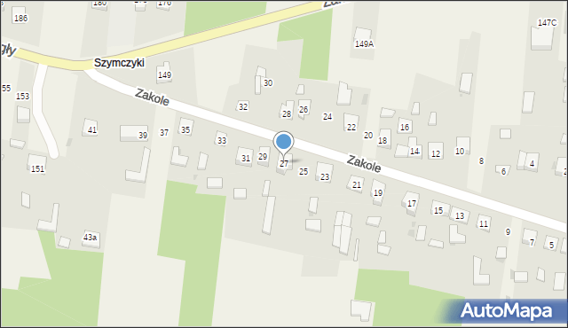 Bargły, Zakole, 27, mapa Bargły