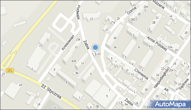 Barlinek, Żabia, 3, mapa Barlinek