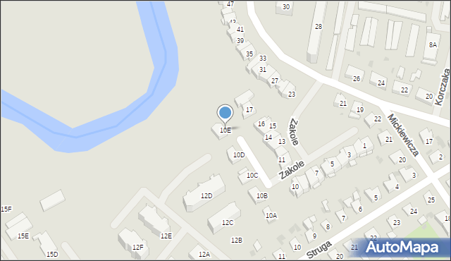 Bartoszyce, Zakole, 10E, mapa Bartoszyce