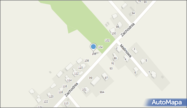 Bębło, Zachodnia, 106, mapa Bębło