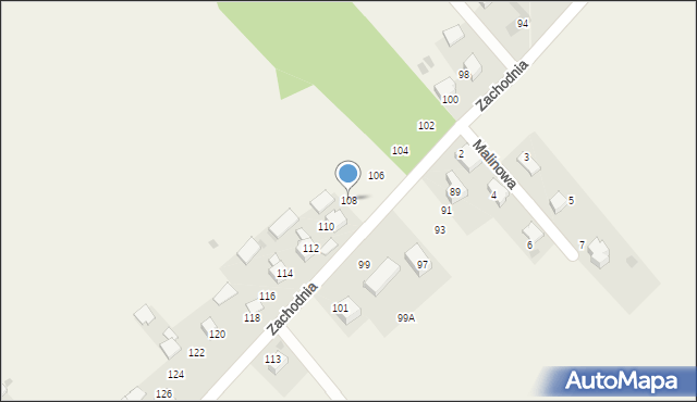 Bębło, Zachodnia, 108, mapa Bębło