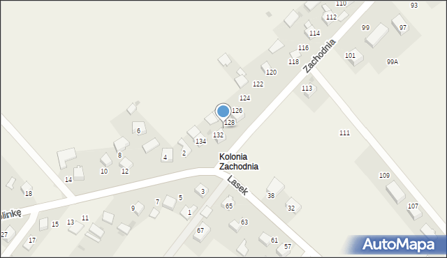 Bębło, Zachodnia, 130, mapa Bębło