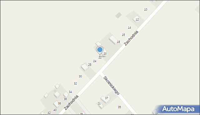 Bębło, Zachodnia, 22, mapa Bębło