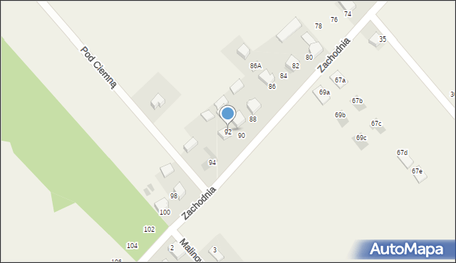 Bębło, Zachodnia, 92, mapa Bębło