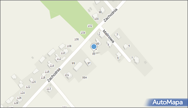 Bębło, Zachodnia, 93, mapa Bębło