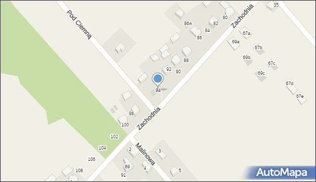 Bębło, Zachodnia, 94, mapa Bębło