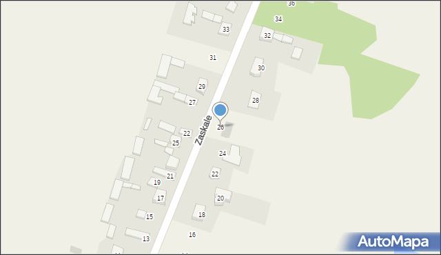 Bęczków, Zaskale, 26, mapa Bęczków