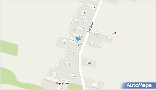 Bęczków, Zaskale, 3, mapa Bęczków