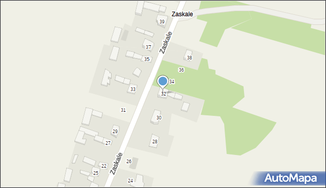 Bęczków, Zaskale, 32, mapa Bęczków