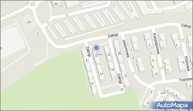 Będzin, Załogi Grzegorza, sierż., 12, mapa Będzin