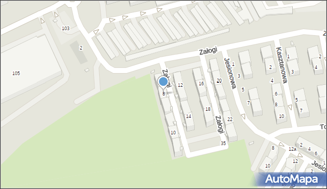 Będzin, Załogi Grzegorza, sierż., 8, mapa Będzin