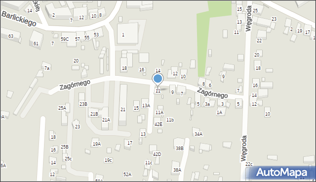 Będzin, Zagórnego Bolesława, mjr., 11, mapa Będzin